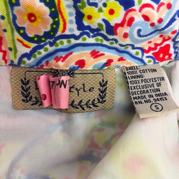 Life Style Women's Multi-color Floral Button Front Bling Floral Jacket Size SML - Picture 6 of 7